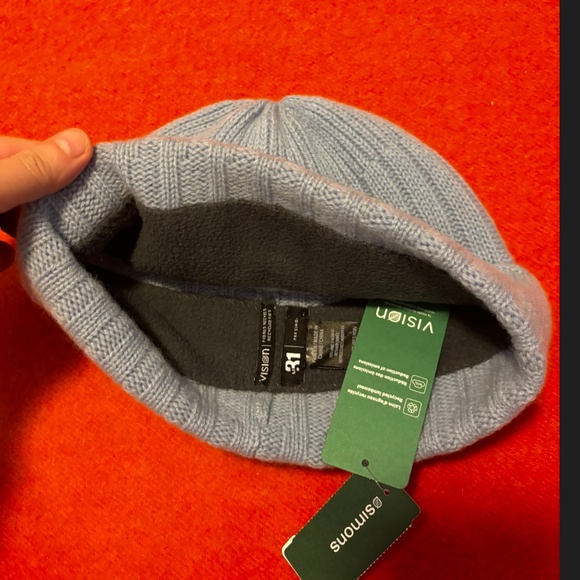 Unisex baby blue 100% lambswool ribbed tuque hat NWT - Picture 4 of 11